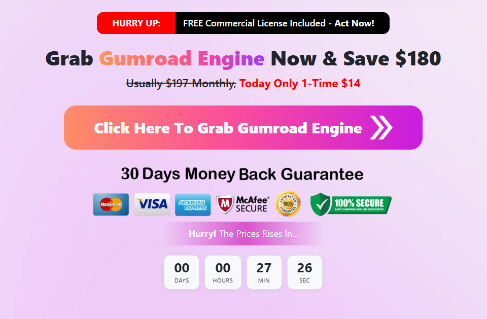GumRoad Engine product sales dashboard